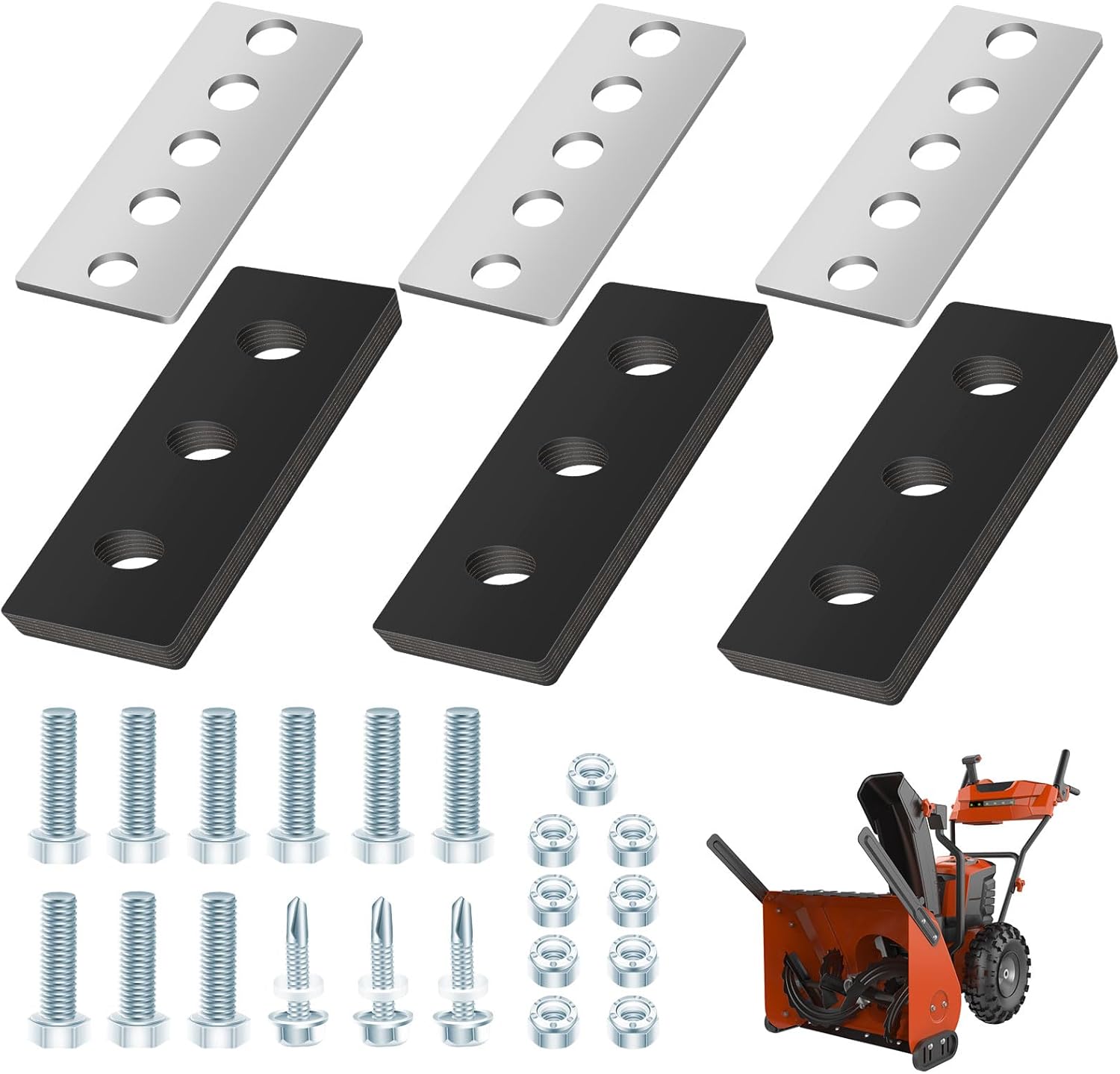 Snow Blower Impeller Modification Kit Universal 3/8 3-Blade, for Modifies 2-Stage Machine, (3)
